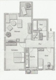 3 Zimmerwohnung in Nähe Stuttgart Flughafen,  wg tauglich - immoregio.de Makler