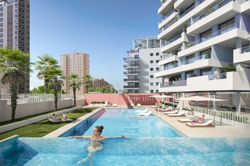 Komfortable Wohnungen mit 2 Schlafzimmern, 2 Bädern und Tiefgaragenstellplatz Nähe Roda Golf & Beach Resort Los Alcázares 30710 - immoregio.de Makler