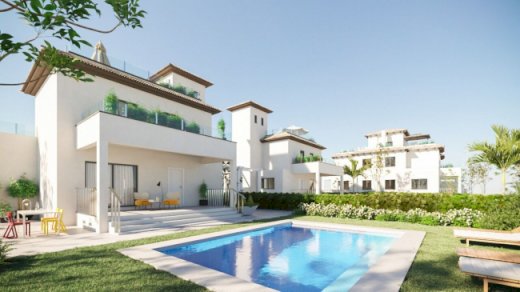 Moderne Villen mit 3 Schlafzimmern und Privatpool nur 500 m vom kilometerlangem Sandstrand La Marina 03194 - immoregio.de Makler