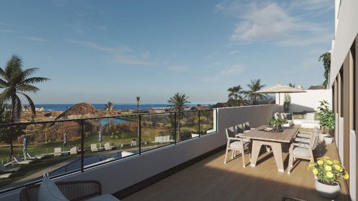 Wohnungen mit 3 Schlafzimmern, 2 Bädern, Klimaanlage, Meerblick und Gemeinschaftspool an dem sehr schönen Golfplatz Aguilón Golf Pulpí 04648 - immoregio.de Makler