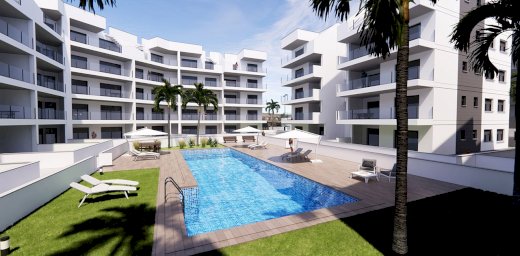 Komfortable Penthouse-Wohnungen mit 2 Schlafzimmern, 2 Bädern, Tiefgaragenstellplatz und Gemeinschaftspool Nähe Roda Golf & Beach Resort Los Alcázares 30710 - immoregio.de Makler